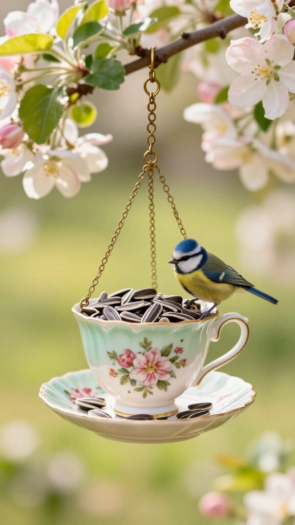 DIY Teacup Bird Feeders