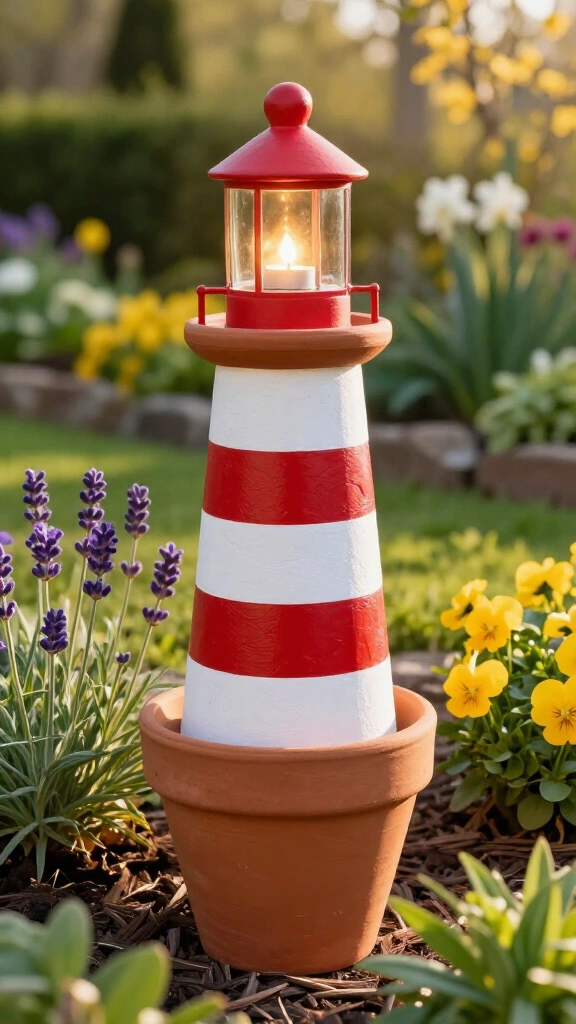 Terra Cotta Pot Lighthouse