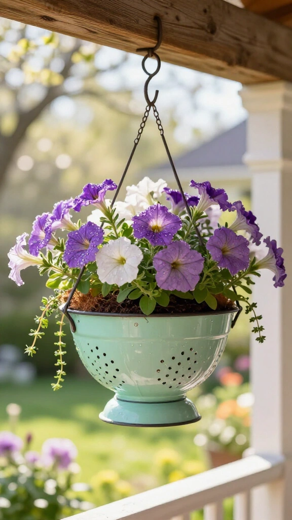 Hanging Colander Flower Basket