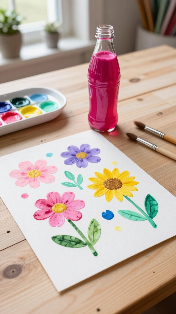 Bottle Bottom Flower Painting Stamps
