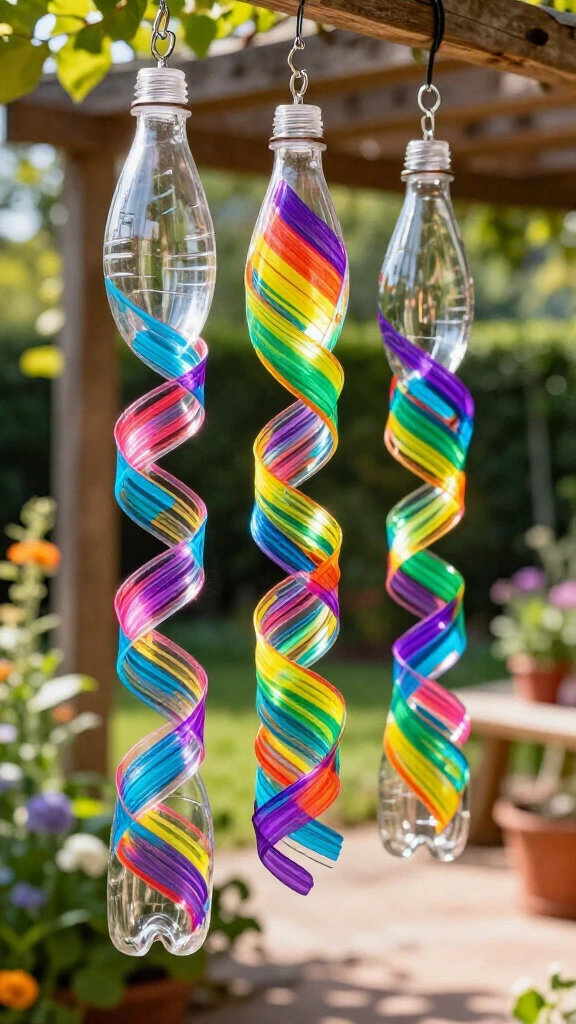 Plastic Bottle Hanging Wind Spinners