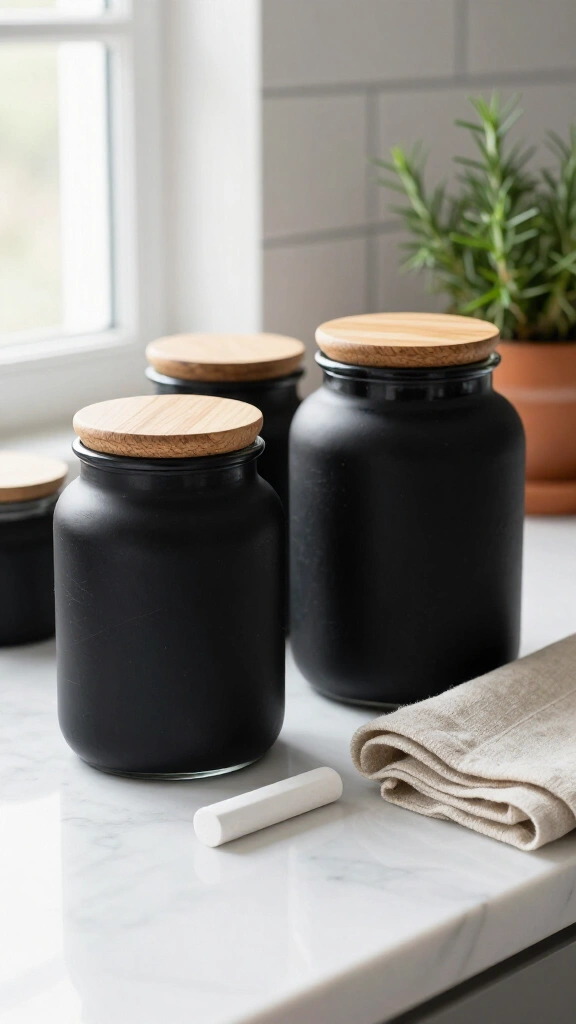 Matte Chalkboard Kitchen Canisters