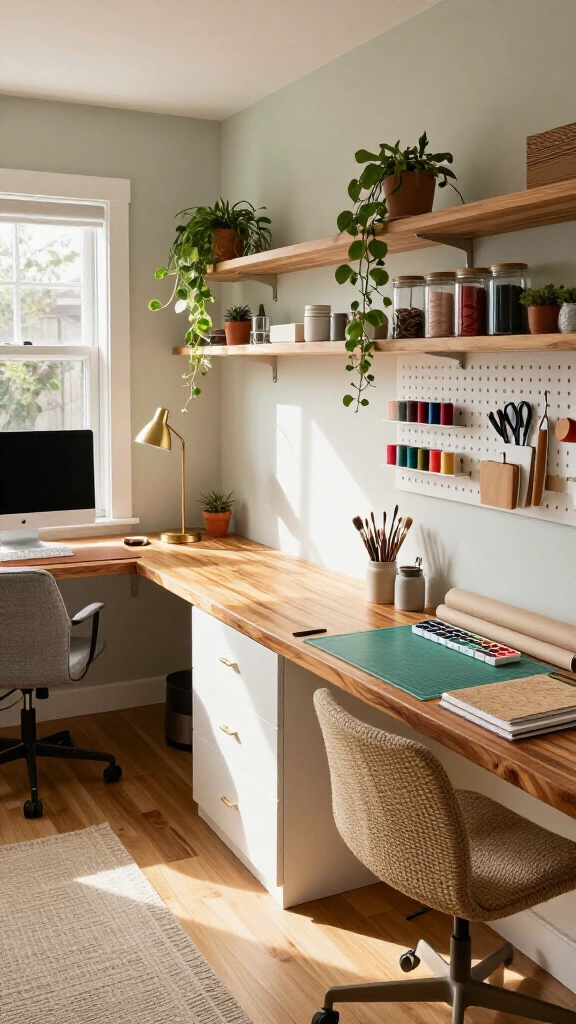 Built-in dual-zone double desks