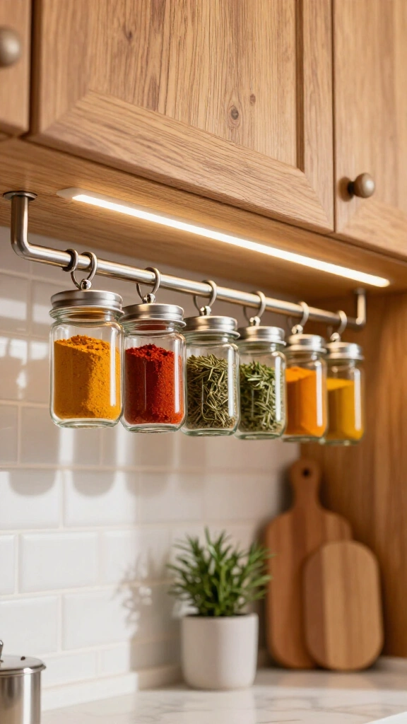 Magnetic Under-Shelf Spice Storage