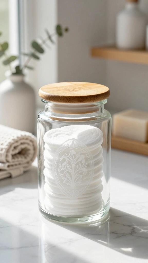 Etched Monogram Glass Jar