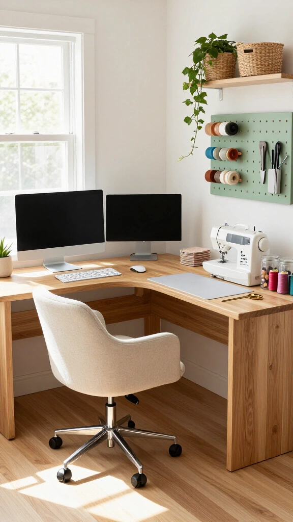 L-shaped corner workstation