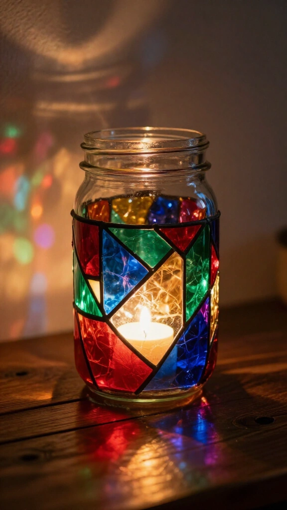Tissue Paper Stained Glass Luminary