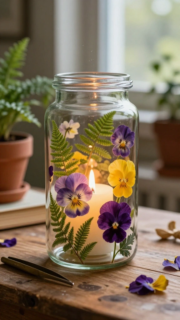 Pressed Botanical Floating Frame Jar
