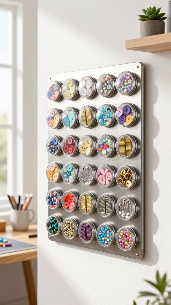 Magnetic spice jar wall display