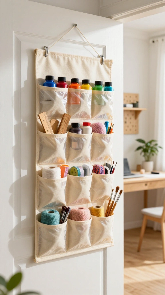 Over-the-door pocket organizers