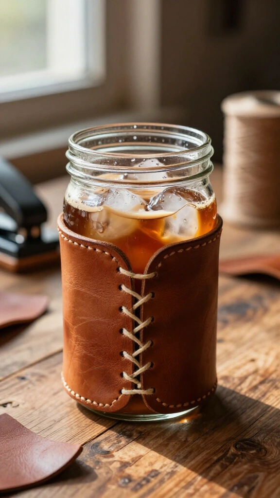 Leather-Wrapped Drinking Tumbler