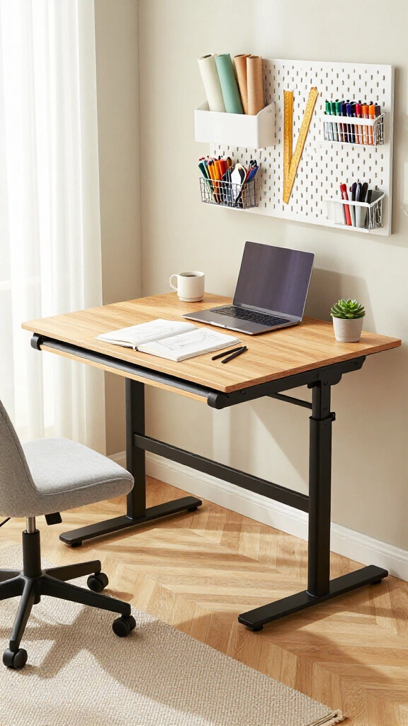 Drop-leaf drafting table combo