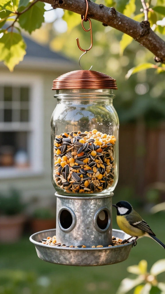 Mason Jar Bird Feeder