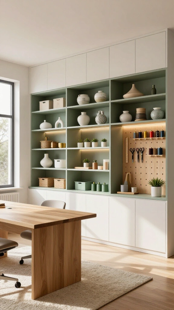 Architectural built-in cabinetry wall