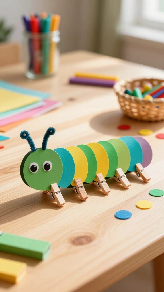Clothespin Number Line Caterpillars