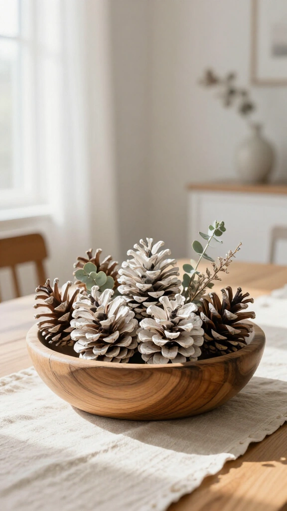 Bleached Pinecone Centerpiece