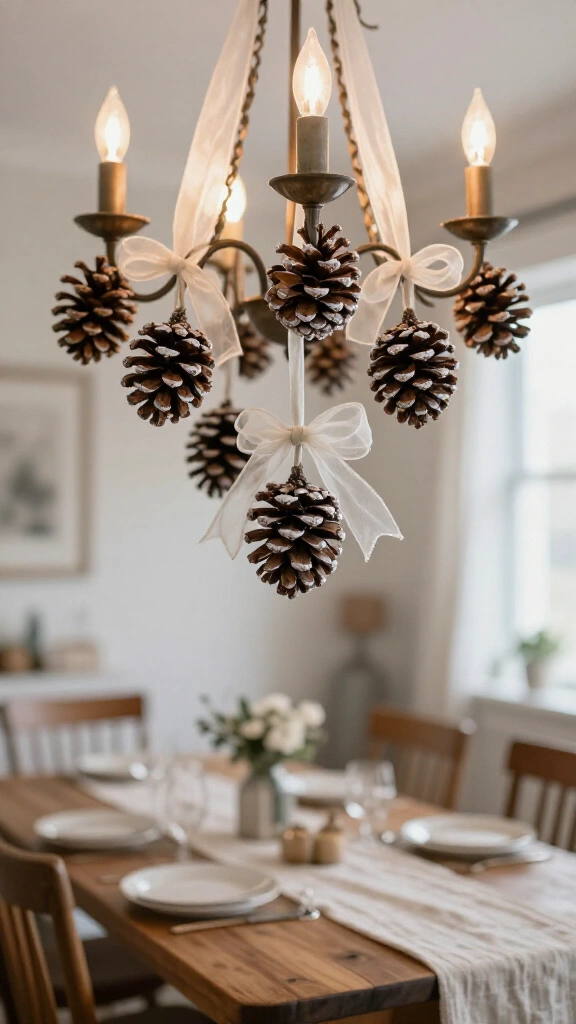 Weathered White Chandelier Swag