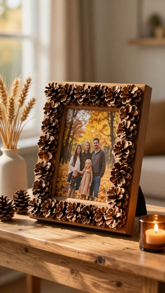 Embellished Pinecone Picture Frame