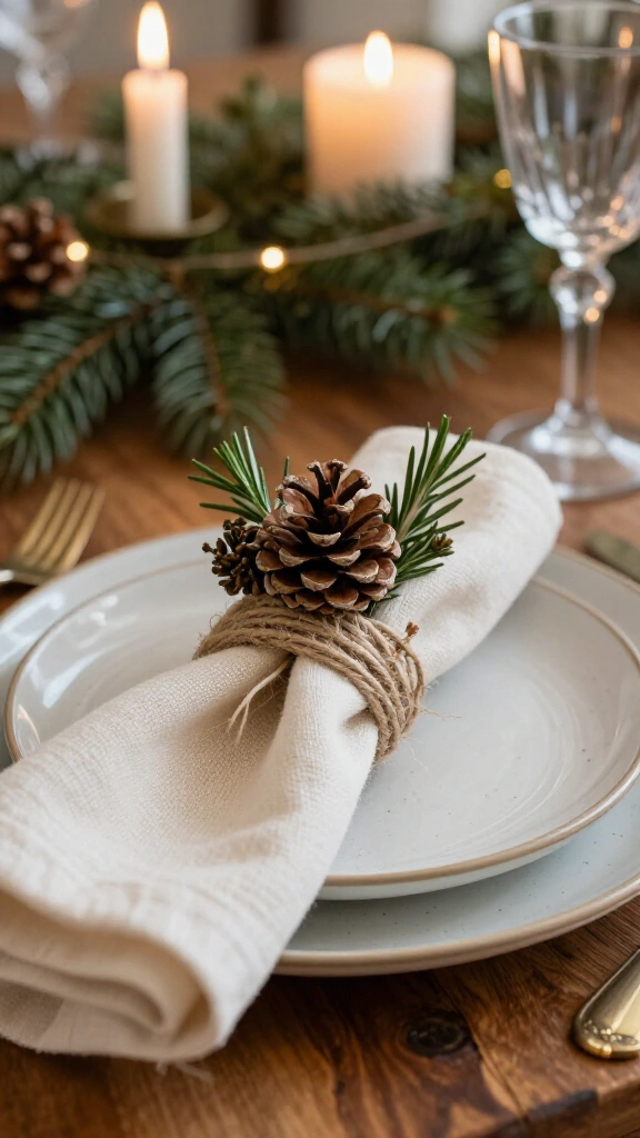 Rustic Pinecone Napkin Rings