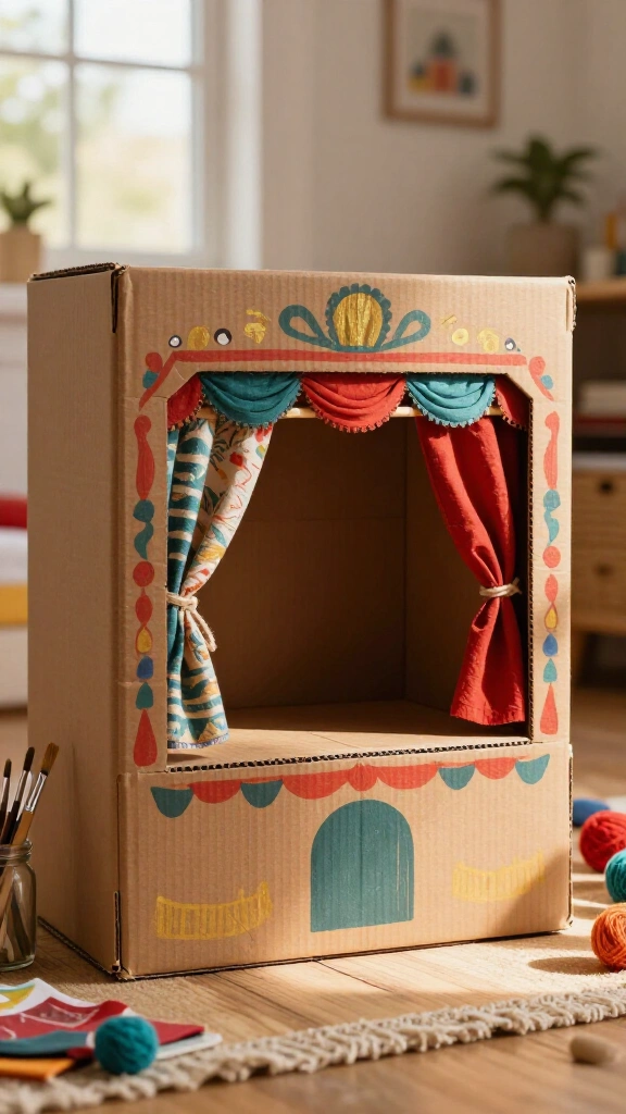 Cardboard Box Puppet Theater