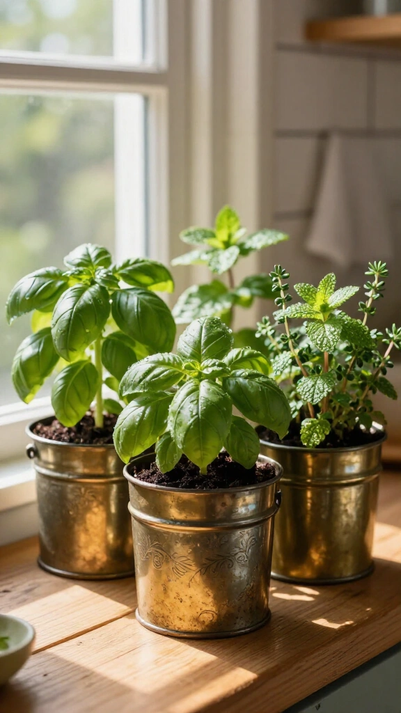 Vintage Tea Tin Herb Planters