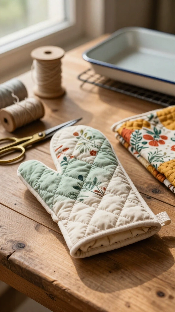 Quilted Oven Mitts and Pinch Grips