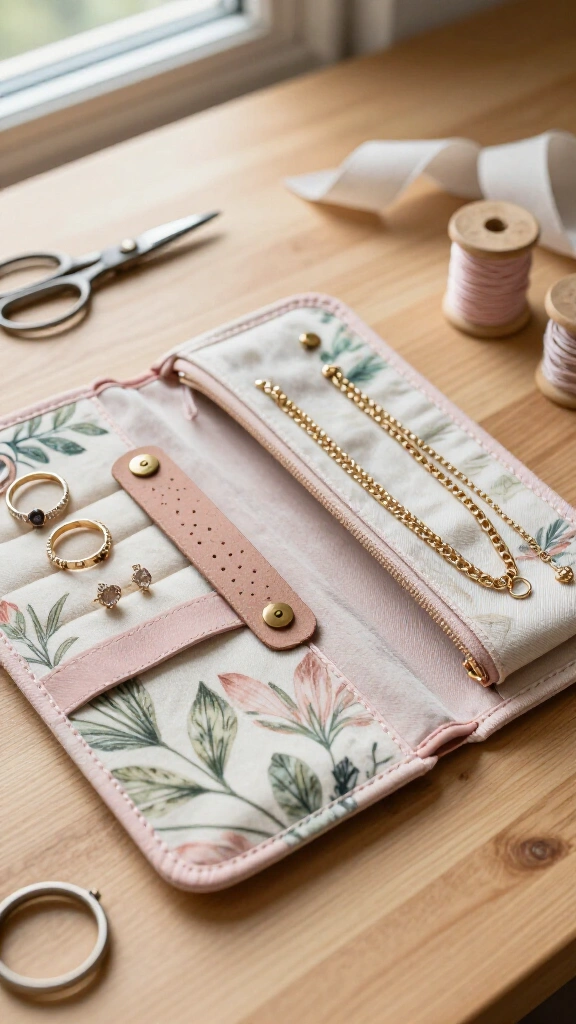 Fold-Up Travel Jewelry Roll