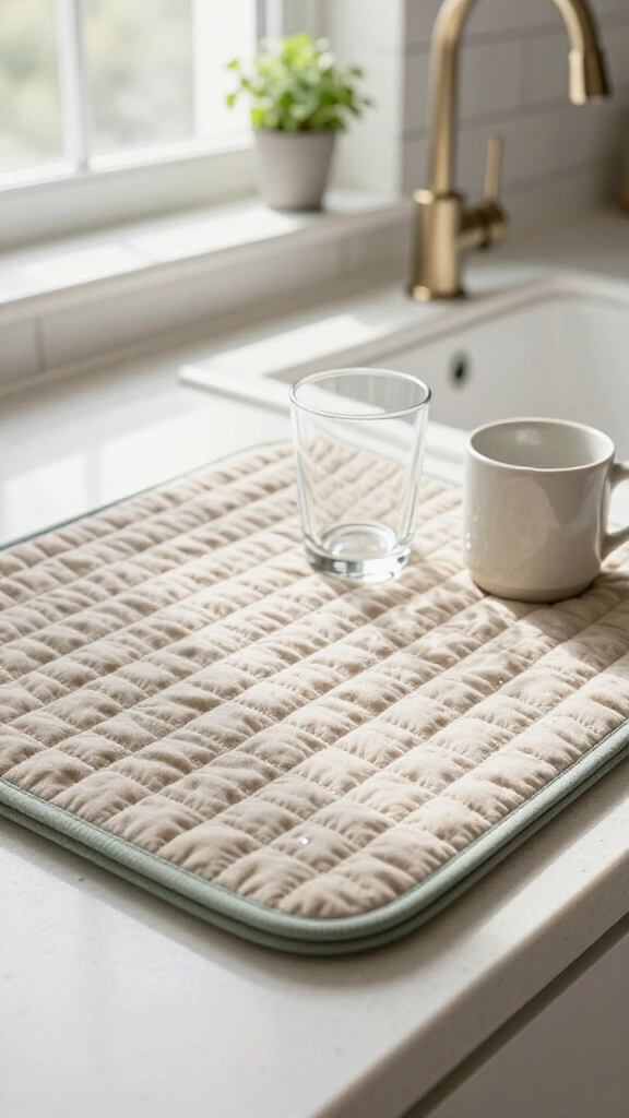 Super-Absorbent Kitchen Dish Drying Mat