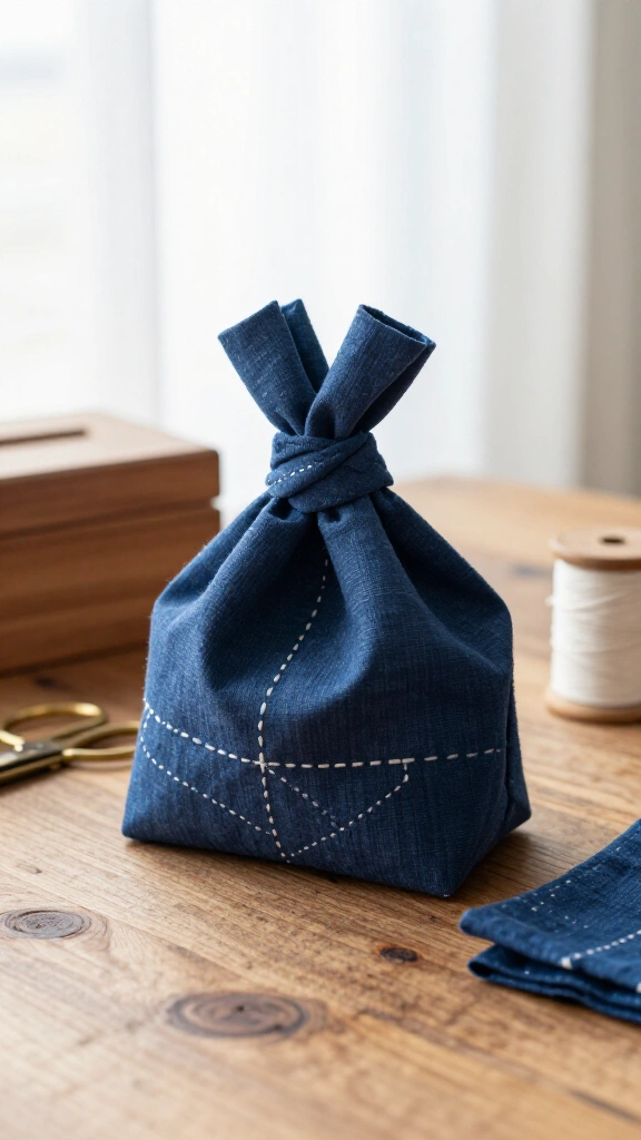 Traditional Japanese Drawstring Bento Bag