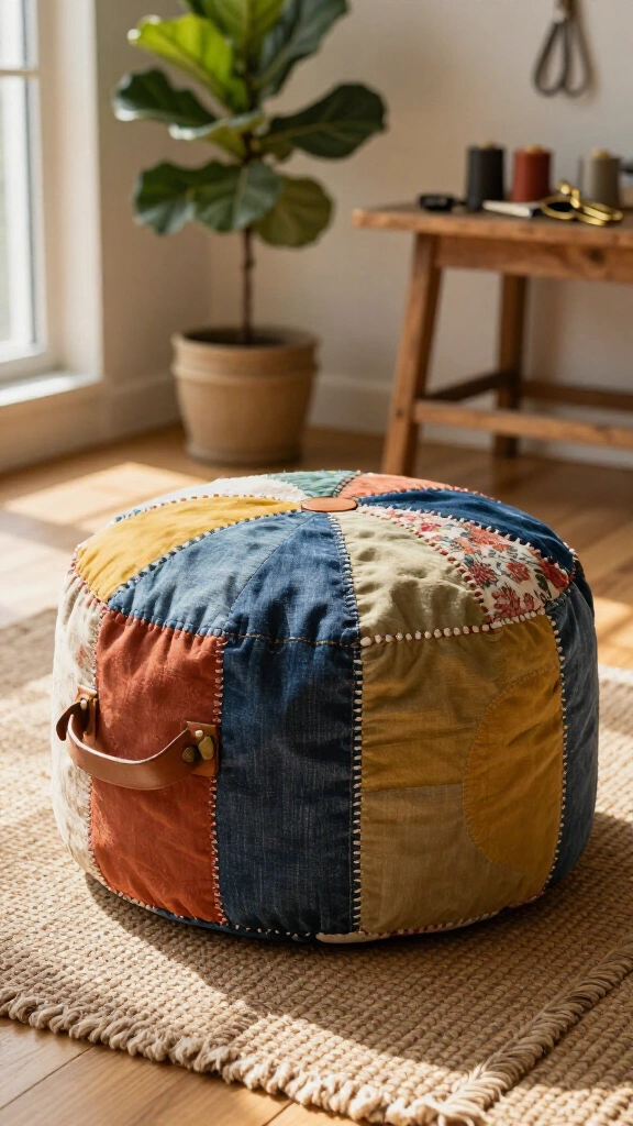 Patchwork Bohemian Floor Pouf