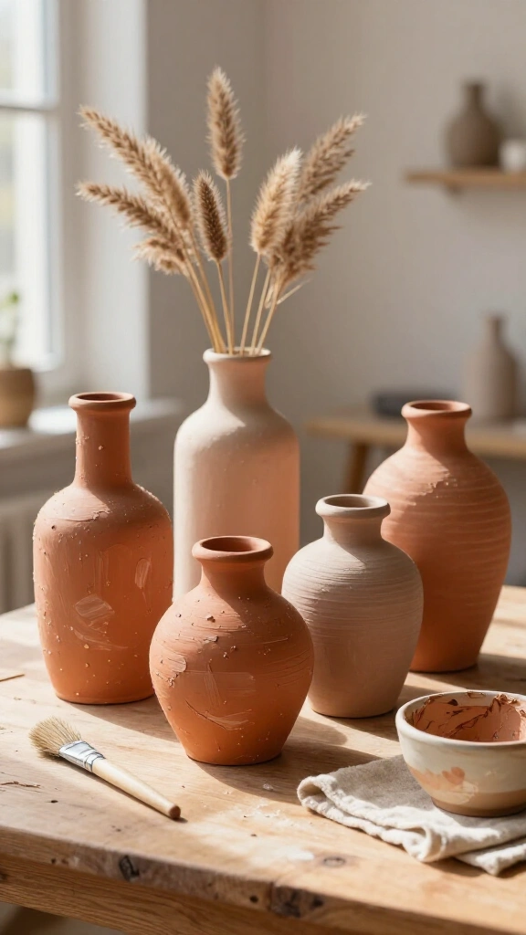 Baking Soda & Acrylic Faux Terracotta Vases