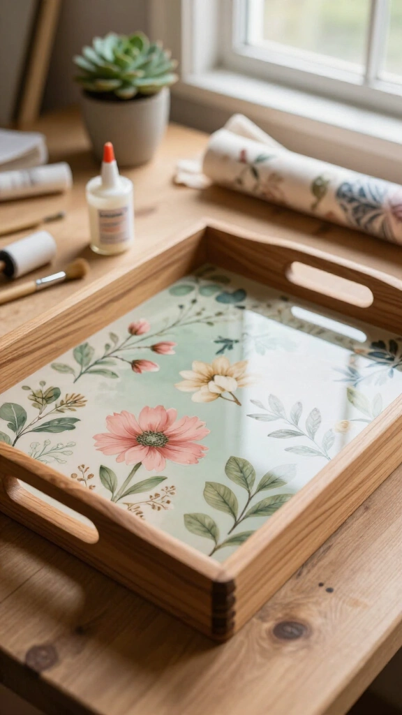 Decoupage Wooden Serving Trays