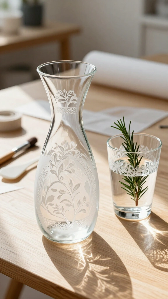 Custom Etched Glass Carafes