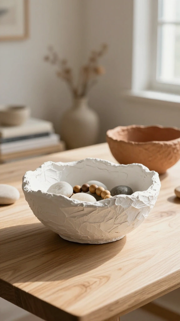 Organic Paper Mache Accent Bowls