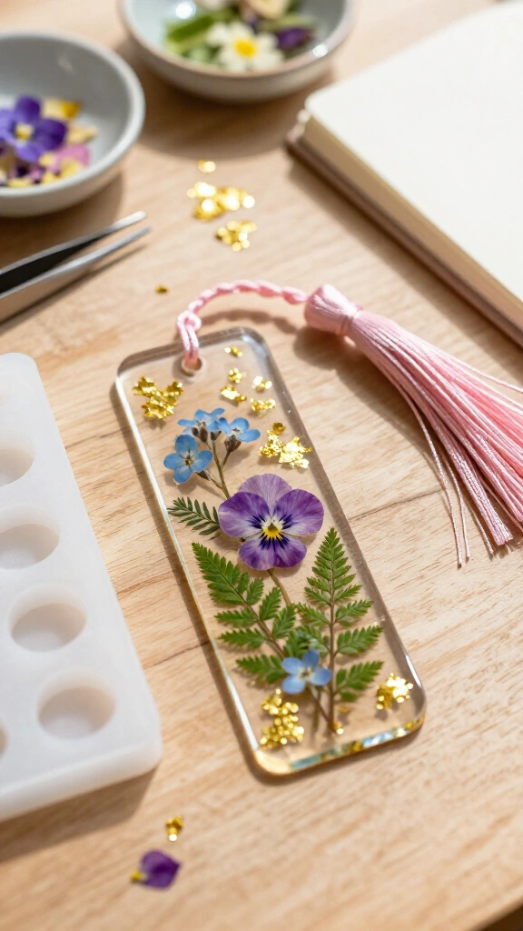 Pressed Flower Resin Bookmarks