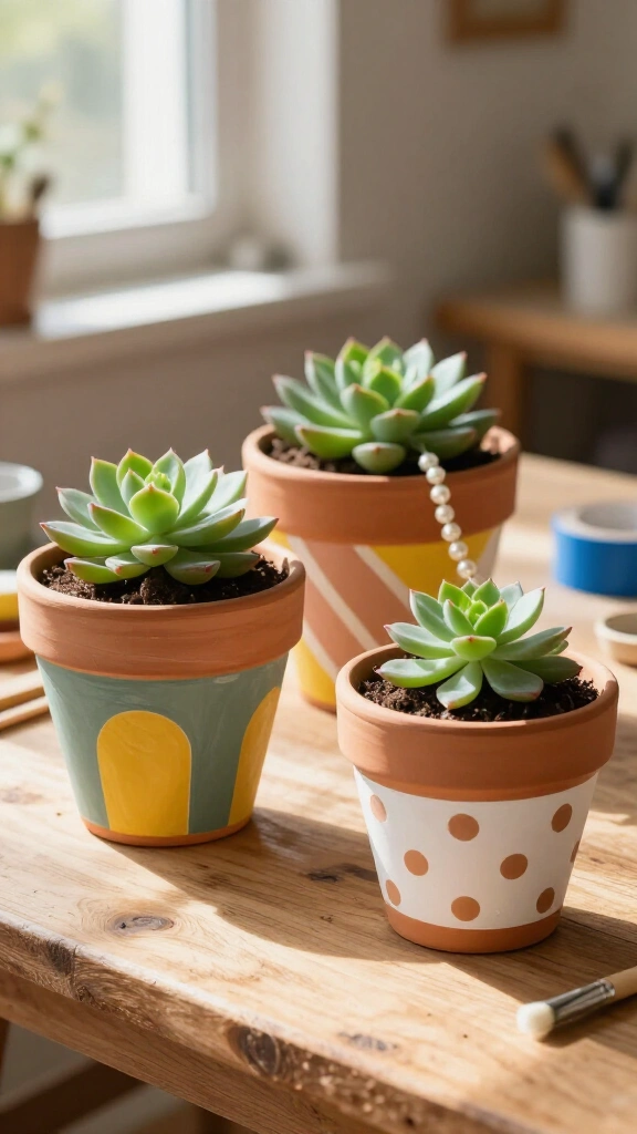 Painted Terracotta Flower Pots