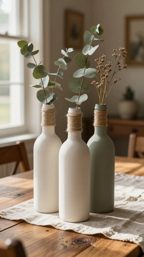 Upcycled Wine Bottle Vases