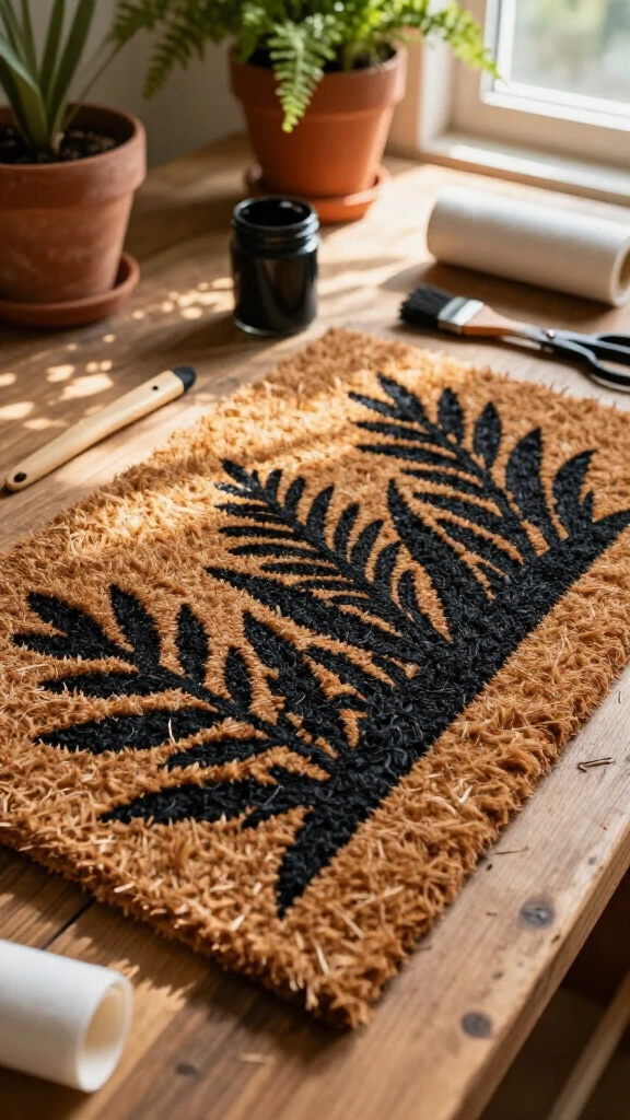 Custom Stenciled Coir Doormat