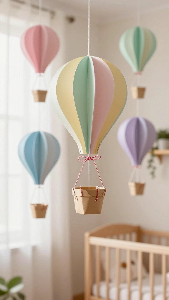 3D Paper Hot Air Balloon Mobiles