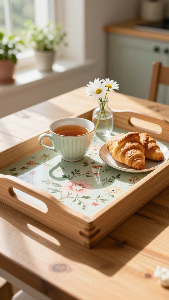 Decoupage Wooden Serving Tray
