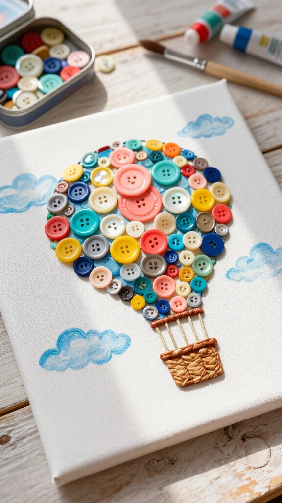 Button Mosaic Canvas Art