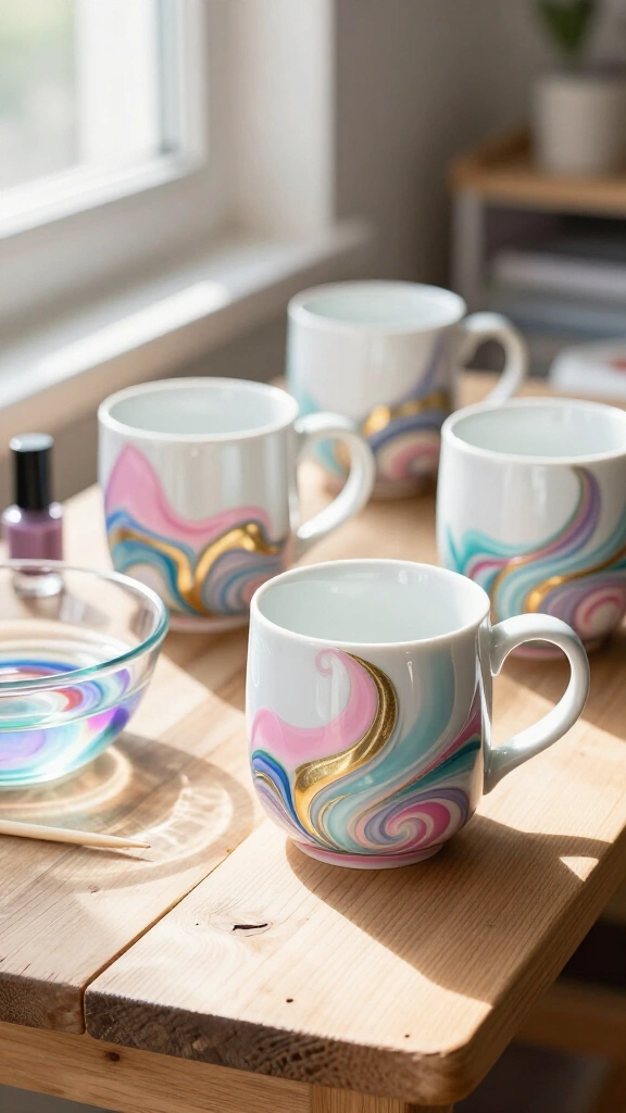 Marbled Ceramic Mugs