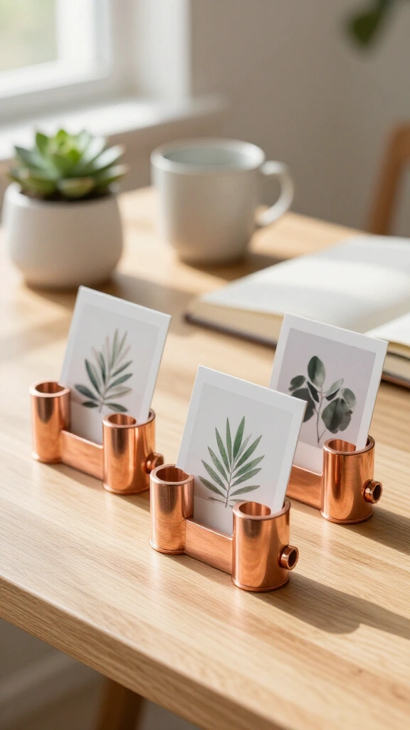 Minimalist Copper Pipe Photo Holders
