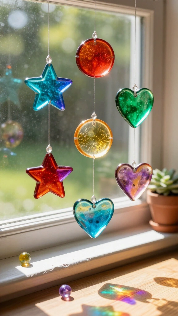 Melted pony bead suncatchers