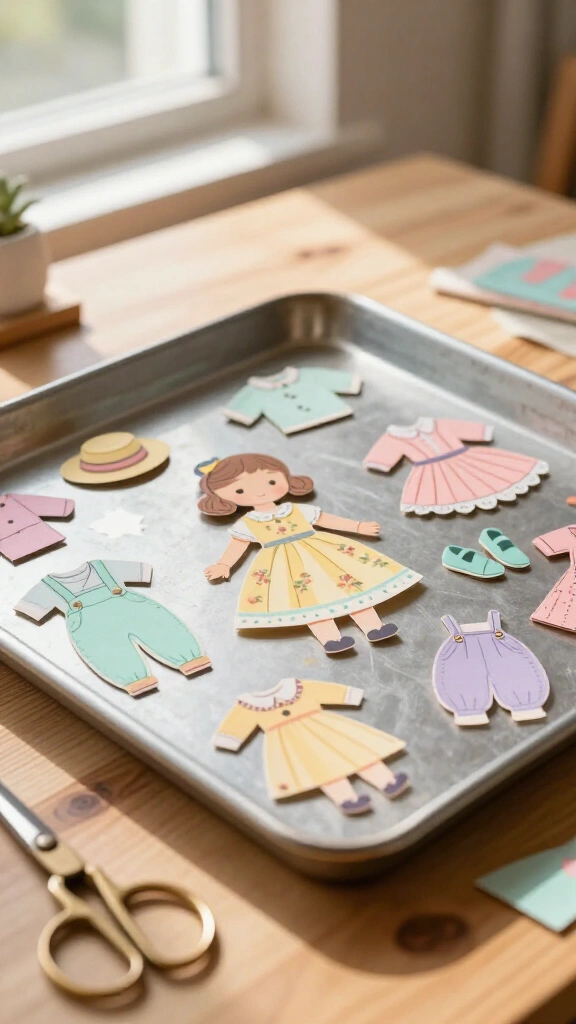 Vintage Paper Dolls with Magnetic Backing