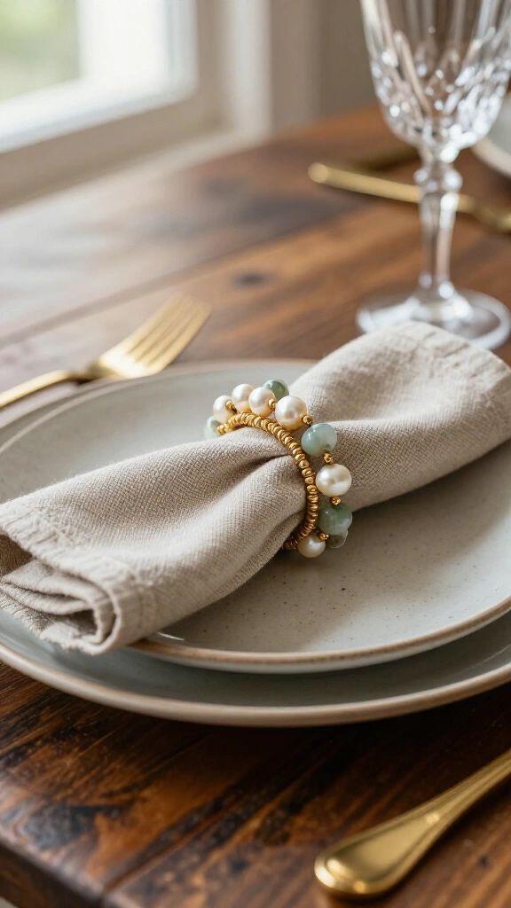 Beaded napkin rings
