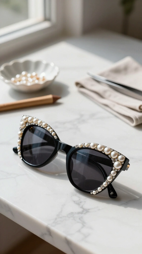 Pearl-encrusted sunglasses