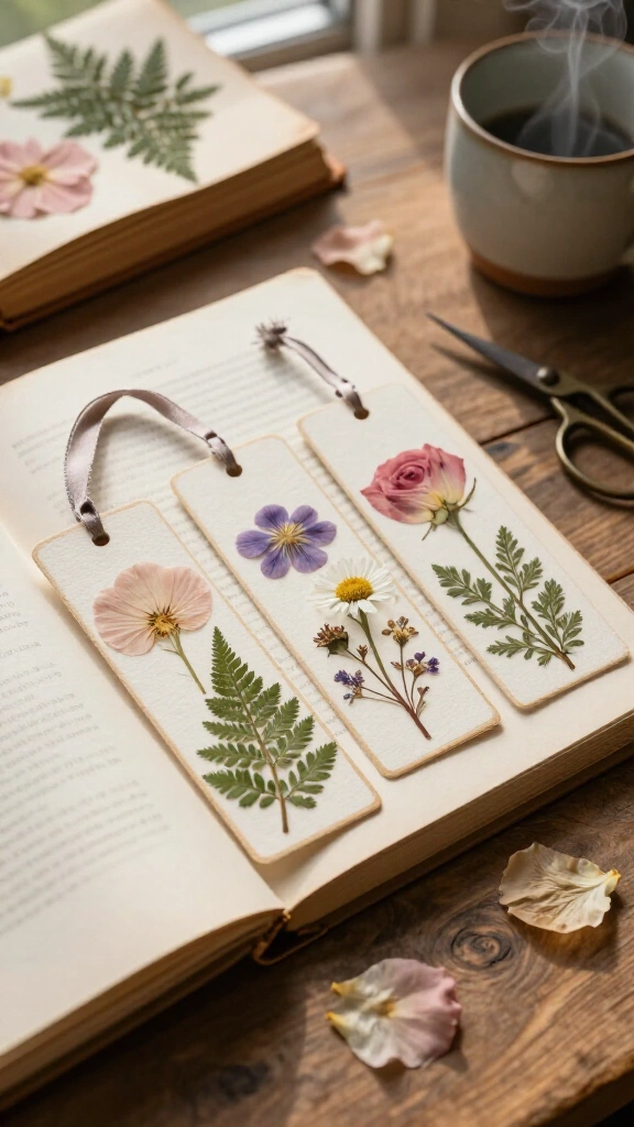 Pressed Flower Bookmarks