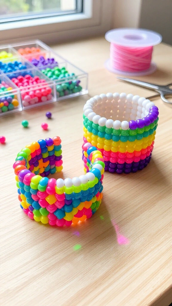 Kandi bead cuff bracelets