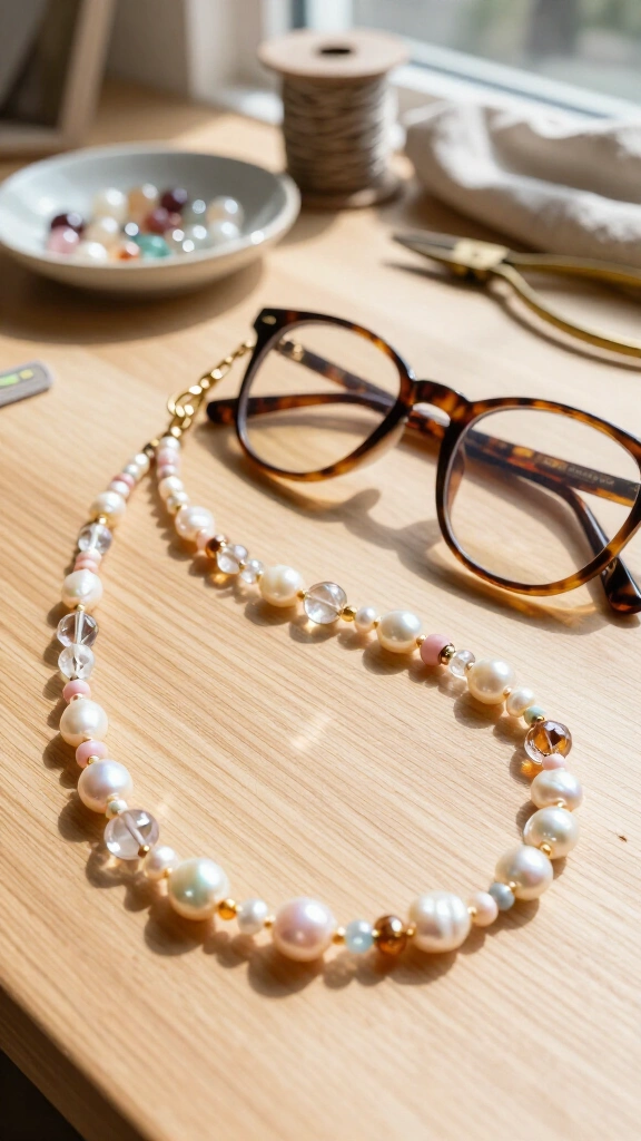 Beaded eyeglass chains